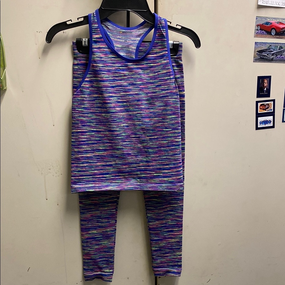 Colorful Striped Tank and Leggings Set